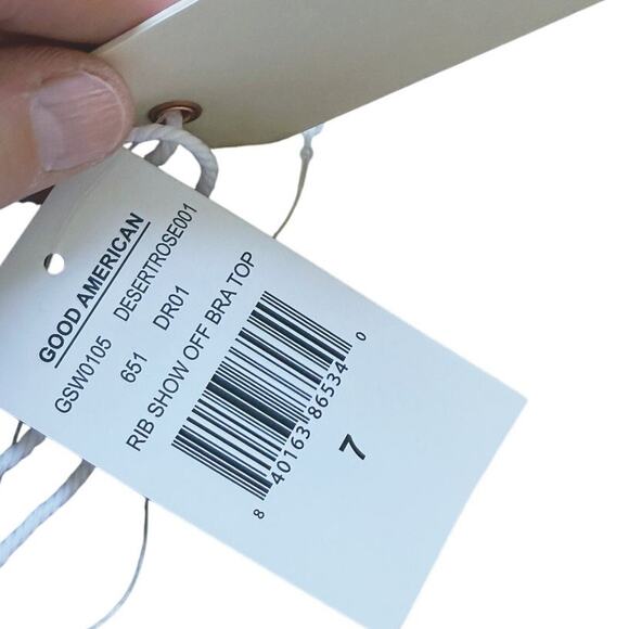 NWT Good American Ribbed Bikini Top 3XL Desert Rose Pink Mauve - Picture 8 of 8